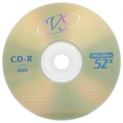 Диски CD-R VS, 700 Мб 52x Slim Case, КОМПЛЕКТ 5 шт, VSCDRSL501