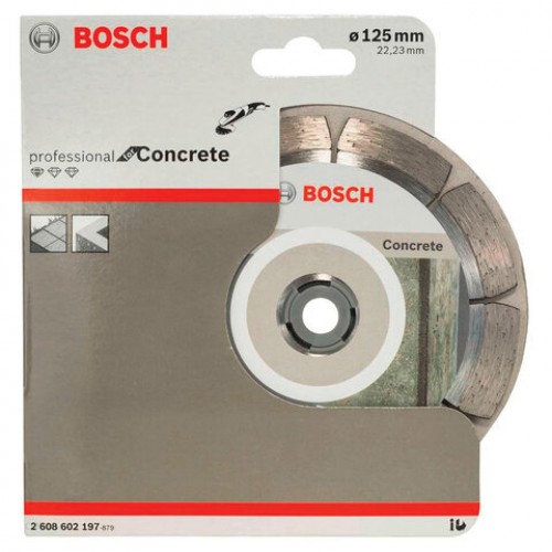 Диск алмазный сегментный 125х22,23 мм, толщина 1,6 мм, сухая резка, BOSCH Stf Concrete 2608602197