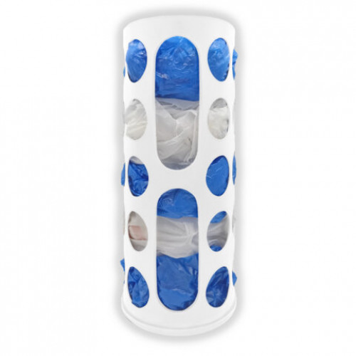 Корзина для хранения пакетов и бахил СРЕДНЯЯ 37х16х13см, крючки-крепеж в комплекте, белая, LAIMA ULTRA, 701664