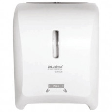 Диспенсер для полотенец в рулонах LAIMA PROFESSIONAL SUPER (H1), механический, ABS-пластик, белый, 609506