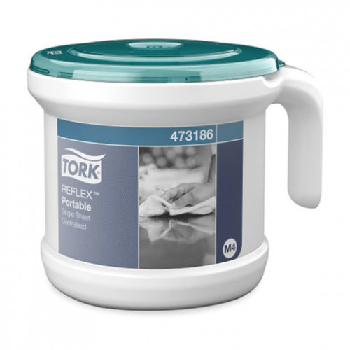 Диспенсер для полотенец переносной, TORK (Система M4) Reflex, стартовый набор с полотенцем, белый, 473186