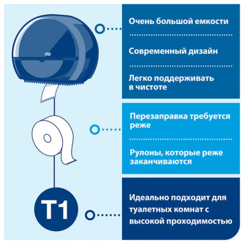 Диспенсер для туалетной бумаги TORK (Система T1) Elevation, белый, 554000