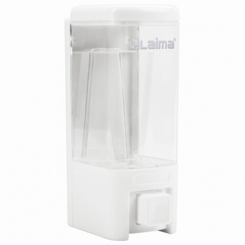 Диспенсер для жидкого мыла LAIMA, НАЛИВНОЙ, 0,48 л, белый, ABS пластик, 605052