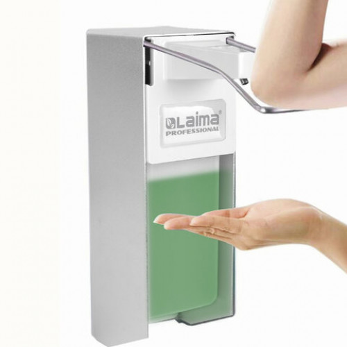 Диспенсер локтевой для жидкого мыла и антисептика геля LAIMA CLASSIC, 1 л, с еврофлаконом, 605706