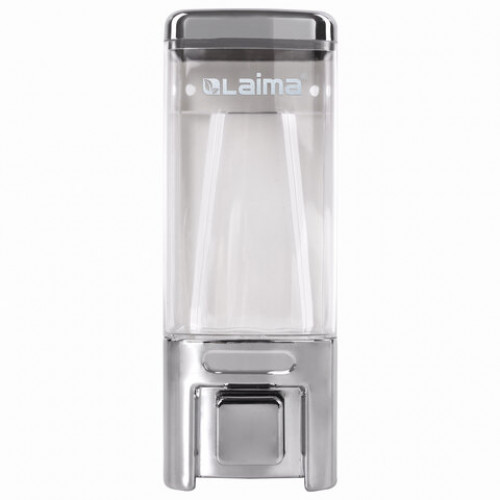 Диспенсер для жидкого мыла LAIMA, НАЛИВНОЙ, 0,48 л, хром, ABS-пластик, 605053
