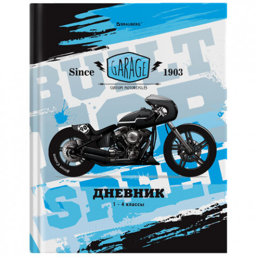 Дневник 1-4 класс 48 л., твердый, BRAUBERG, глянцевая ламинация, с подсказом, Дрифт, 106355