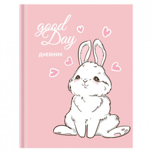 Дневник 1-4 класс 48 л., твердый, ЮНЛАНДИЯ, глянцевая ламинация, с подсказом, Bunny, 106348