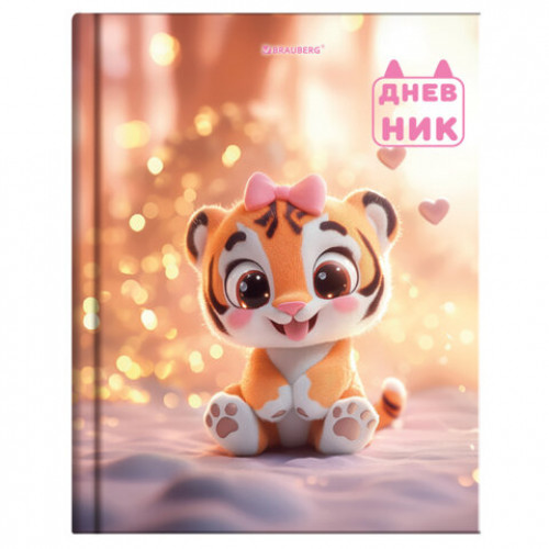 Дневник 1-4 класс 48 л., твердый, BRAUBERG, глянцевая ламинация, с подсказом, МИКС, 107587