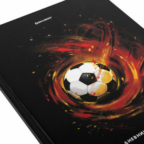 Дневник 1-4 класс 48 л., твердый, BRAUBERG, глянцевая ламинация, с подсказом, Football, 106360