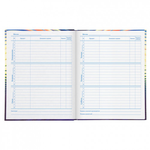 Дневник 5-11 класс, 48 л., твердый, BRAUBERG, глянцевая ламинация, с подсказом, Фантазия, 106065