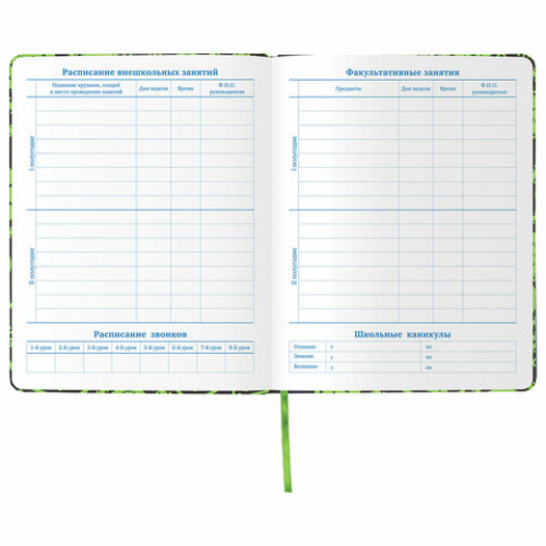 Дневник 1-11 класс 48 л., обложка кожзам (твердая), флуоресцентный, BRAUBERG, УЗОР, 105981