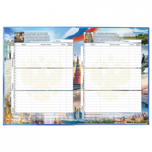 Дневник МП 1-11 класс 40 л., твердый, BRAUBERG, ламинация, цветная печать, РОССИЙСКОГО ШКОЛЬНИКА-5, 106642