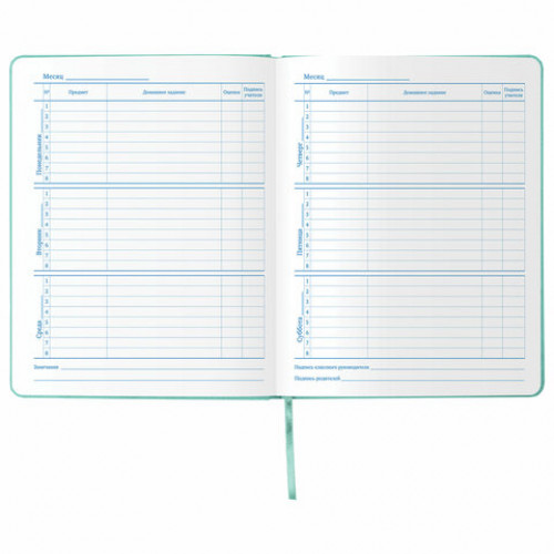 Дневник 1-11 класс 48 л., обложка кожзам (твердая), тиснение, аппликация, BRAUBERG, РУСАЛКА, 105978