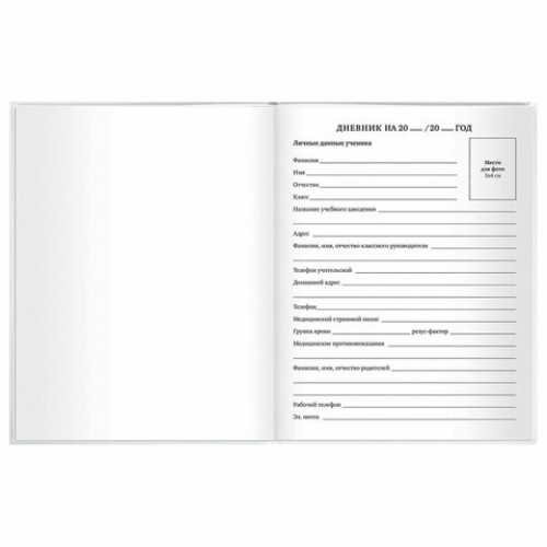 Дневник МП 1-11 класс 40 л., твердый, BRAUBERG, матовая ламинация, Белый, 106641