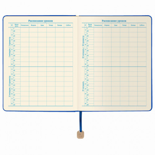 Дневник 1-11 класс 48 л., обложка кожзам (гибкая), термотиснение, BRAUBERG ORIGINAL, голубой, 105965