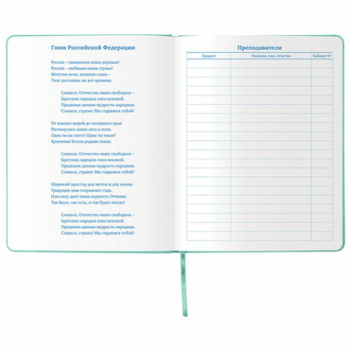 Дневник 1-11 класс 48 л., обложка кожзам (твердая), тиснение, аппликация, BRAUBERG, РУСАЛКА, 105978