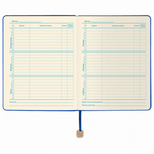 Дневник 1-11 класс 48 л., обложка кожзам (гибкая), термотиснение, BRAUBERG ORIGINAL, голубой, 105965