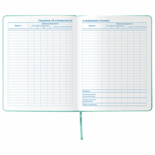 Дневник 1-11 класс 48 л., обложка кожзам (твердая), тиснение, аппликация, BRAUBERG, РУСАЛКА, 105978