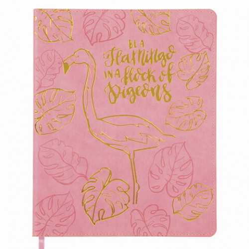 Дневник 1-11 класс 48 л., обложка кожзам (гибкая), термотиснение, фольга, BRAUBERG, ФЛАМИНГО, 105970