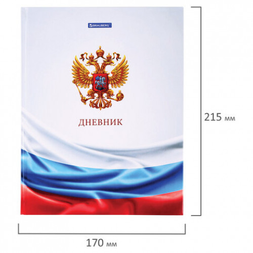 Дневник МП 1-11 класс 40 л., твердый, BRAUBERG, ламинация, цветная печать, РОССИЙСКОГО ШКОЛЬНИКА-6, 106643