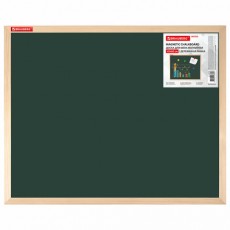Доска для мела магнитная 45х60 см, зеленая, деревянная рамка, BRAUBERG Wood, 238798