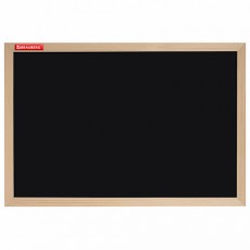 Доска для мела магнитная 30х45 см, черная, деревянная рамка, BRAUBERG Wood, 238801