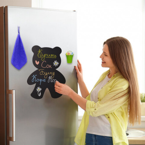 Доска на холодильник магнитно-меловая 30х40 см Teddy Bear с набором аксессуаров, BRAUBERG, 237841