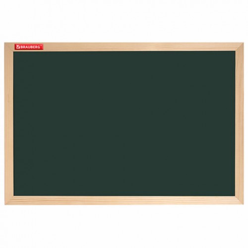 Доска для мела магнитная 30х45 см, зеленая, деревянная рамка, BRAUBERG Wood, 238797