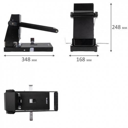 Дырокол металлический МОЩНЫЙ STAFF Heavy duty ECO, до 300 листов, черный, 274242
