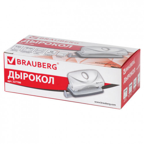 Дырокол BRAUBERG Original, до 10 листов, белый, 227786