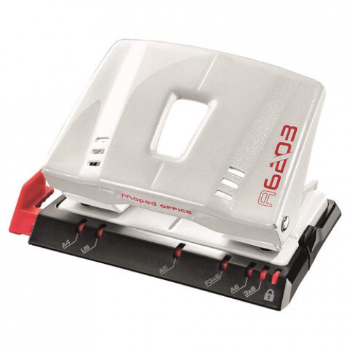 Дырокол MAPED (Франция) Advanced Metal, металлический средний, на 25 листов, белый, 620313