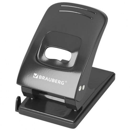 Дырокол металлический BRAUBERG Office style, до 60 листов, черный, 273956