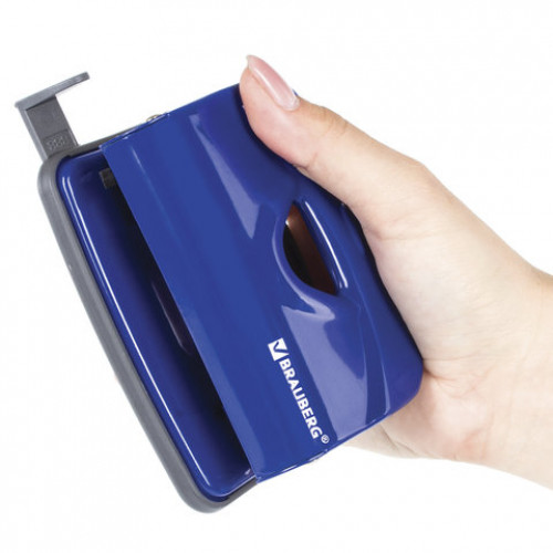 Дырокол металлический BRAUBERG Universal+, до 25 листов, ассорти (синий /черный), 222526