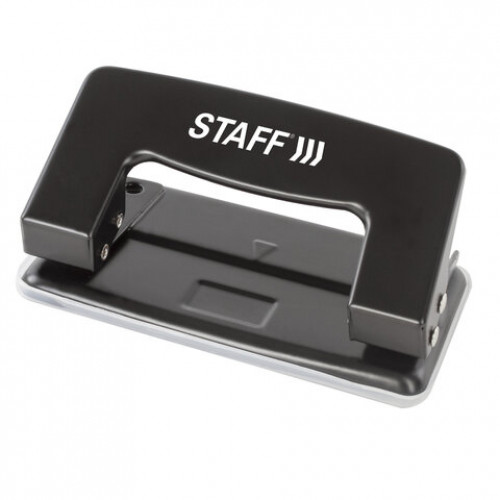 Дырокол металлический STAFF EVERYDAY,, до 10 листов, без линейки, черный, 224647