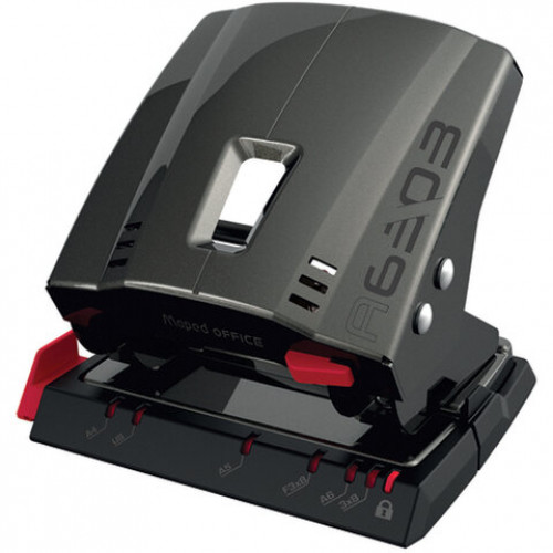 Дырокол MAPED (Франция) Advanced Metal, металлический, большой, на 35 листов, темно-серый, 630311