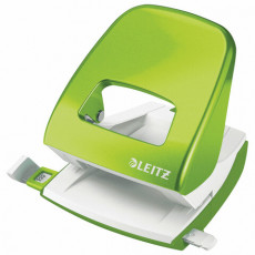 Дырокол металлический LEITZ New NeXXT WOW, до 30 листов, зеленый металлик, блистер, 50082054