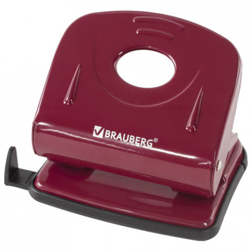 Дырокол металлический BRAUBERG Universal, до 25 листов, ассорти (синий /бордовый), 222552