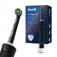 Зубная щетка электрическая ORAL-B (Орал-би) Vitality Pro, ЧЕРНАЯ, 1 насадка, ш/к 2710, 80367641