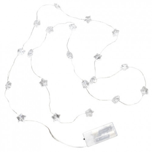 Электрогирлянда-нить комнатная Звезды, 2 м, 20 LED, мультицветная, батарейки, ЗОЛОТАЯ СКАЗКА, 592477