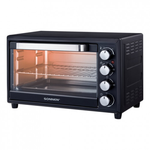 Мини-печь электрическая SONNEN EO-HL33, 1800 Вт, 33 л, 3 режима нагрева, таймер, механическое управление, черная, 458305