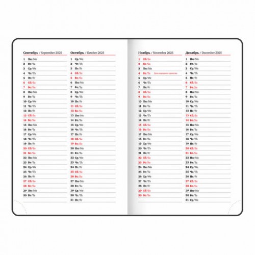 Ежедневник датированный 2025 МАЛЫЙ ФОРМАТ 100х150 мм А6, BRAUBERG Select, балакрон, черный, 115752