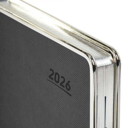 Ежедневник датированный 2026 А5 148х218 мм, GALANT Infinity Silver, под кожу, серый, 117499
