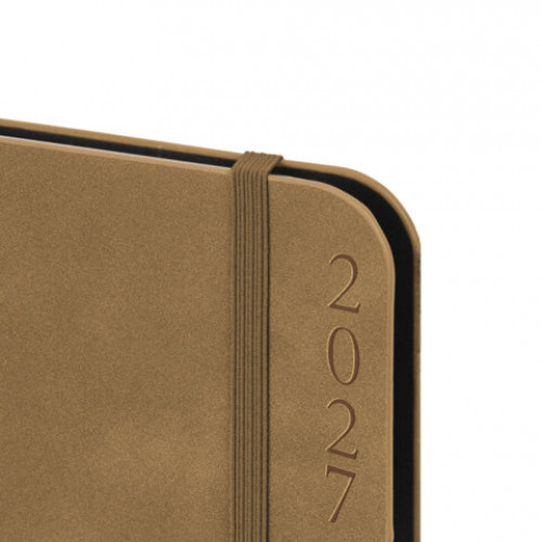 Ежедневник датированный 2027, А5, 151х213 мм, BRAUBERG Note, под кожу, держатель для ручки, бежевый, 118086