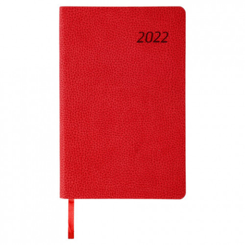 Ежедневник датированный 2022 А5 138x213 мм BRAUBERG Stylish, под кожу, красный, 112794