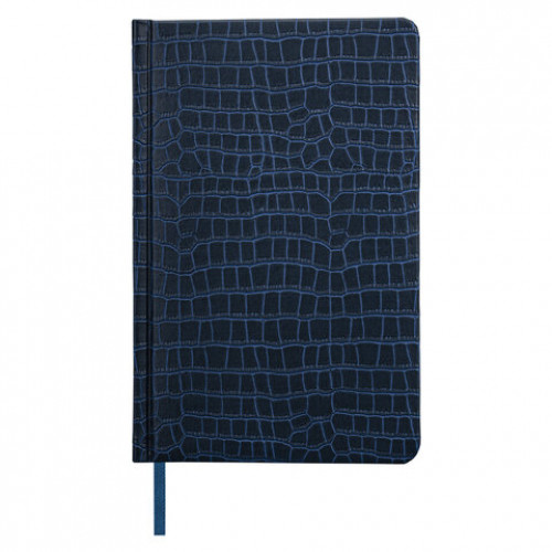 Ежедневник недатированный А5 (138х213 мм) BRAUBERG Comodo, под кожу, 160 л., темно-синий, 113500