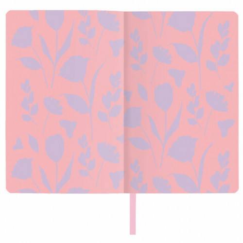 Ежедневник недатированный А5 (138х213 мм), BRAUBERG VISTA, под кожу, гибкий, 136 л., Blossom, 112014