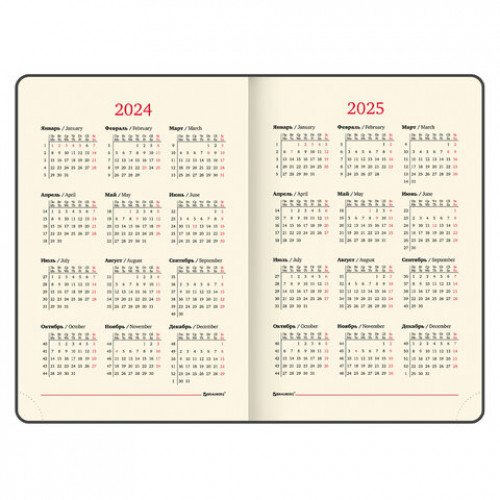 Ежедневник датированный 2024 А5 138x213 мм BRAUBERG Optimal, под кожу, резинка-фиксатор, держатель для ручки, серый, 114977
