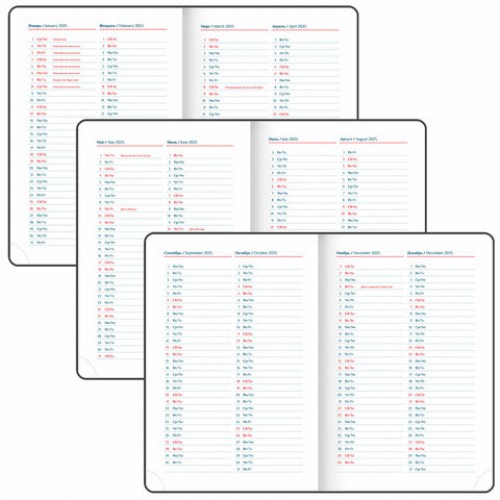 Ежедневник датированный 2025 А5 148х218 мм GALANT Ritter, под кожу, красный, 115714