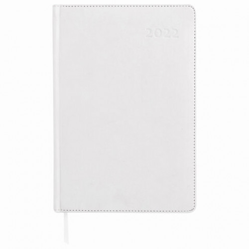 Ежедневник датированный 2022 А5 148х218 мм GALANT White, под кожу, белый, 112941