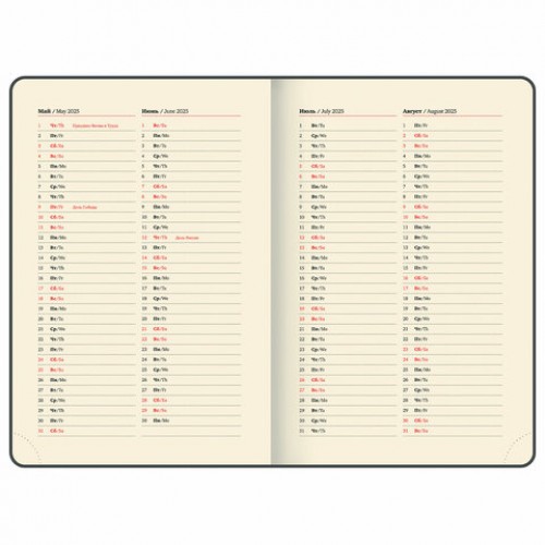 Ежедневник датированный 2025 А5 138x213 мм, BRAUBERG Optimal, под кожу, резинка-фиксатор, держатель для ручки, красный, 115893